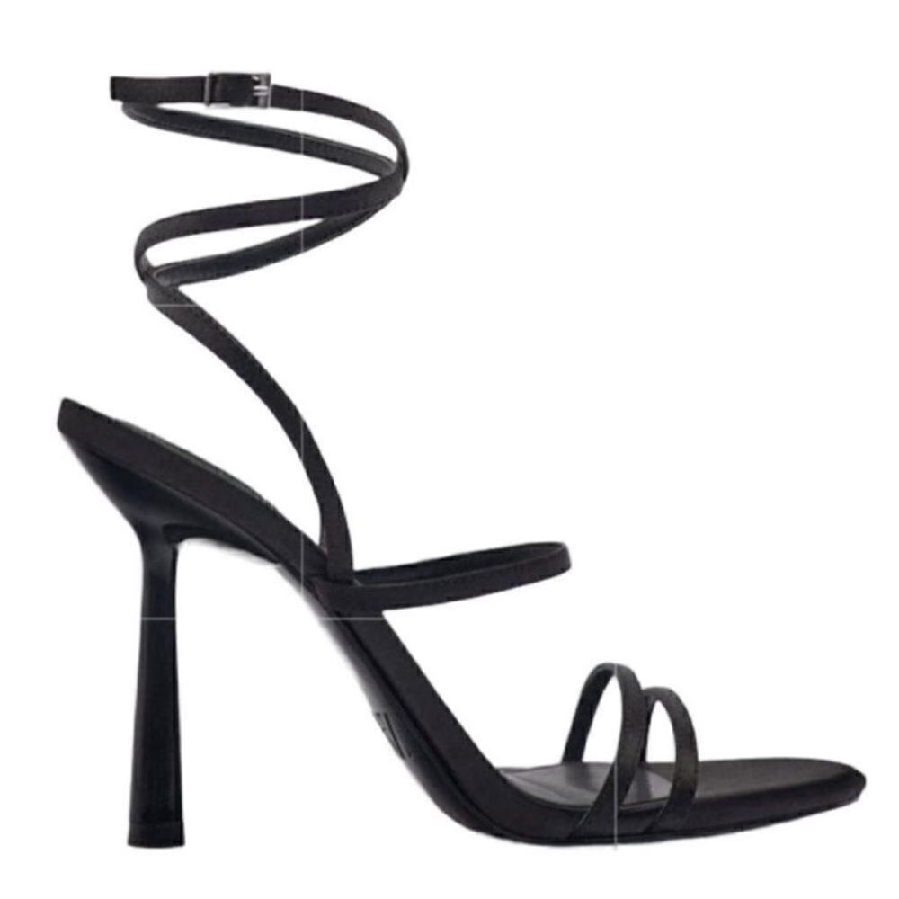 Zara Stappy Black Sandals(Size 10) - Picture 1 of 6